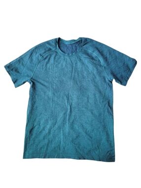 Lululemon Swiftly Tech Mens Size Medium Blue Teal Short Sleeve Athletic T Shirt